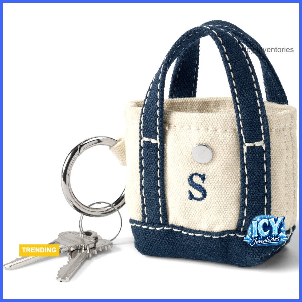 Canvas Tote With Snap Closure, Pre-Monogrammed Initial